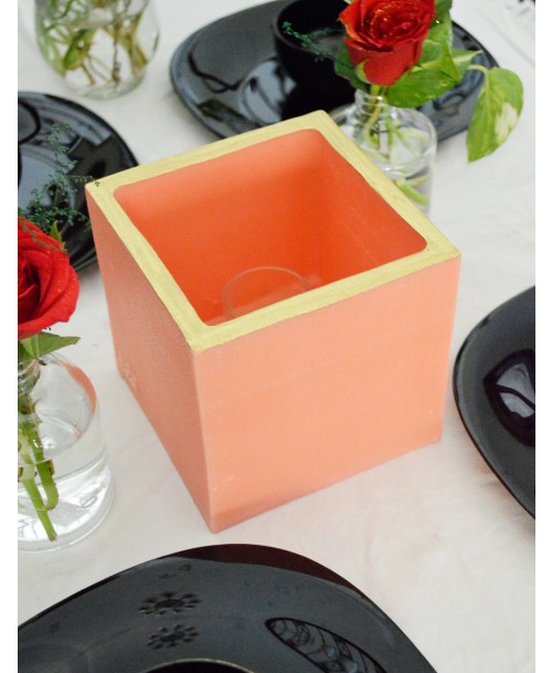 Wax Luminary Square Coral